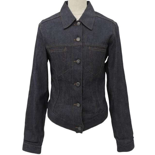 Gucci Denim Logo Button Jacket #40 Indigo in Denim from VINTAGE QOO TOKYO