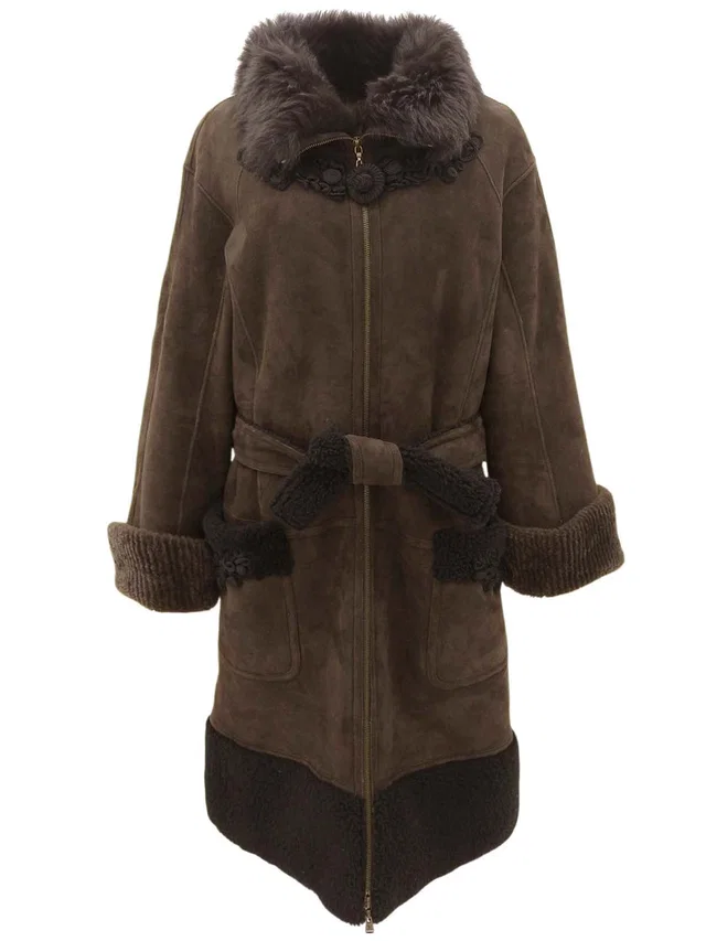 Louis Vuitton Design Motif Mouton Coat #38 Brown in Brown from VINTAGE QOO TOKYO