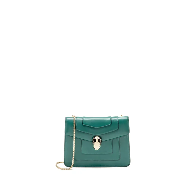 Bvlgari Serpenti Forever Crossbody Bag Calfskin Green LGHW in Green Calfskin from EMIER