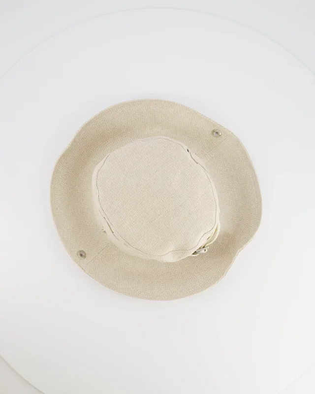 Jacquemus Le Bob De-Nîmes Bucket Hat with Adjustable Drawstring in Beige from Sellier, photo 11 of 12