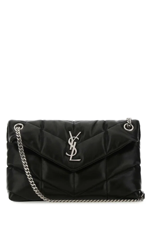 Saint Laurent Puffer Shoulder Bag — Black in Black Lambskin from HEWI