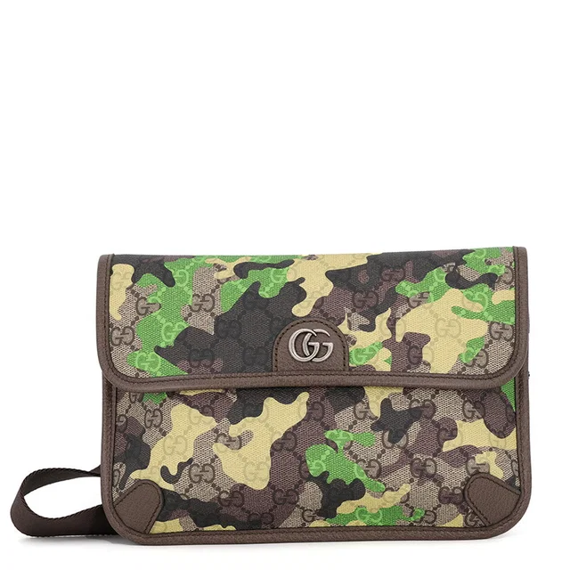 Gucci GGCamouflage Crossbody Bag Beige/Camouflage752597 GG Supreme Leather in Beige Leather from GALLERY RARE