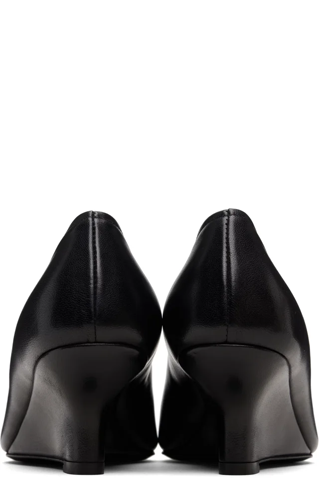 TOTEME Black Sharp Nappa Wedge Heels, photo 2 of 2 from SSENSE