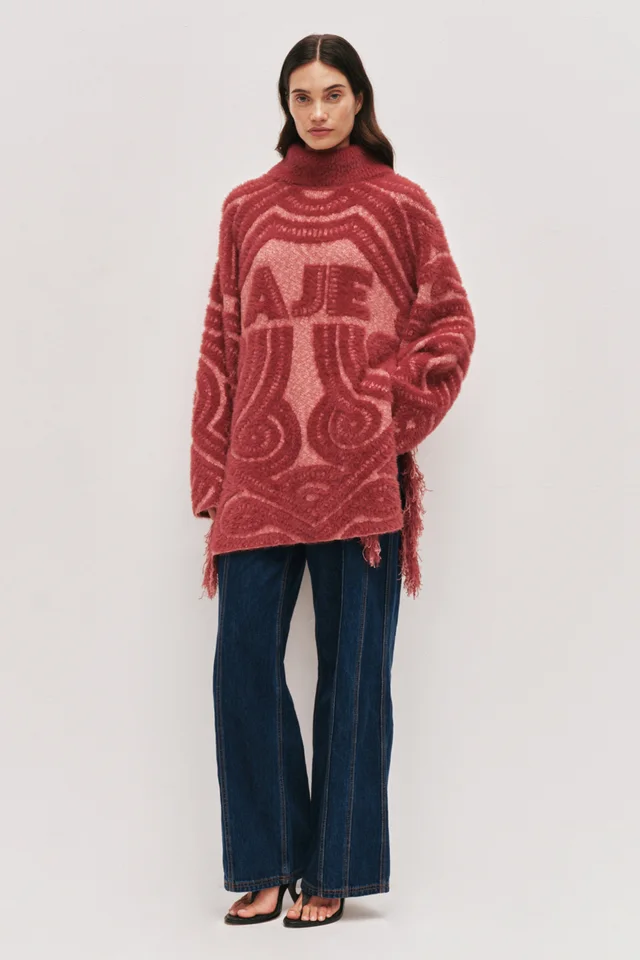 AJE Jouve Jacquard Jumper in Pink from Aje, photo 1 of 1