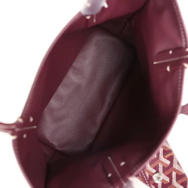 Goyard Goyardine Burgundy Anjou Mini Bag Palladium Hardware in Burgundy Canvas from Madison Avenue Couture, photo 8 of 9