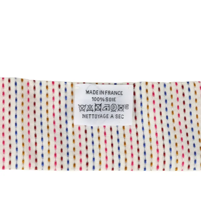 Hermès "Chevaloscope Pointille" White, Bleu Rouge and Vert Silk Twilly in Multi Silk from Madison Avenue Couture, photo 1 of 1