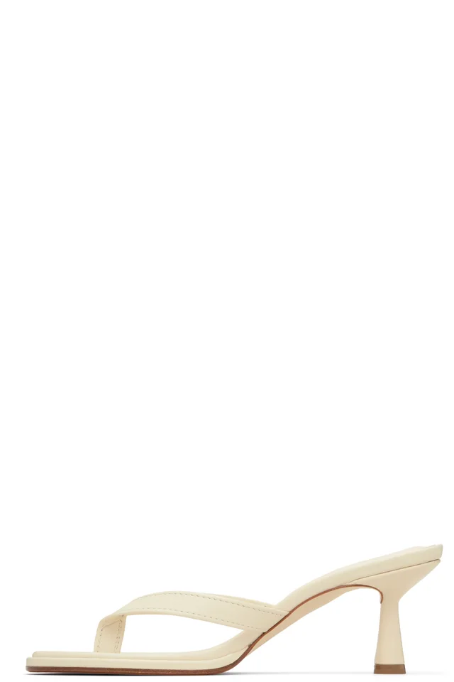 Aeyde Off-White Daphne Leather Thong Heeled Sandals, photo 3 of 4 from SSENSE
