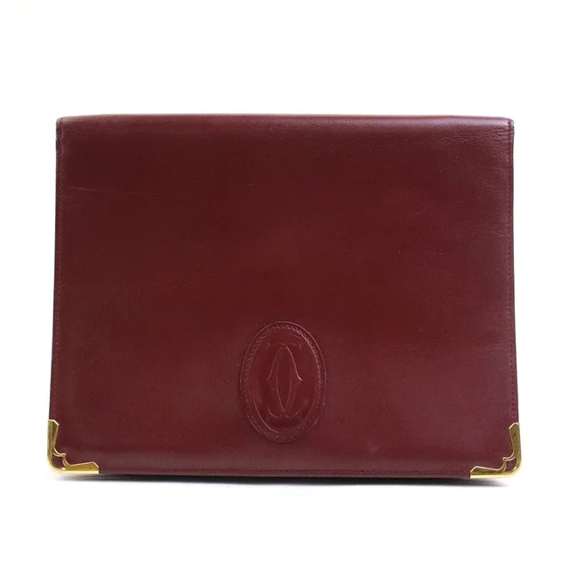 Cartier Clutch Burgundy in Burgundy Leather from The Reluxe