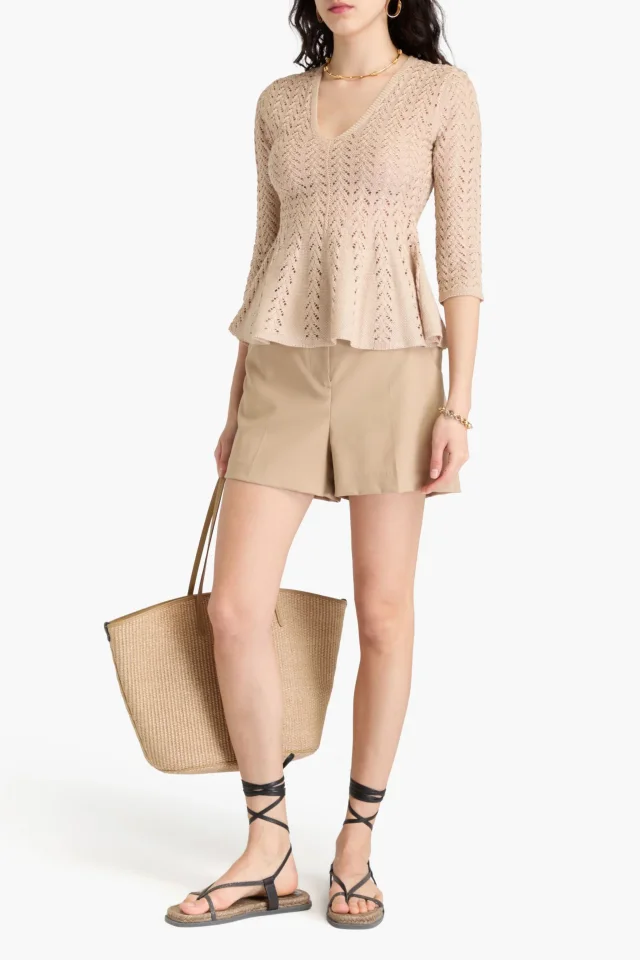 Zimmermann Metallic Crochet-Knit Peplum Top, photo 2 of 4 from THE OUTNET