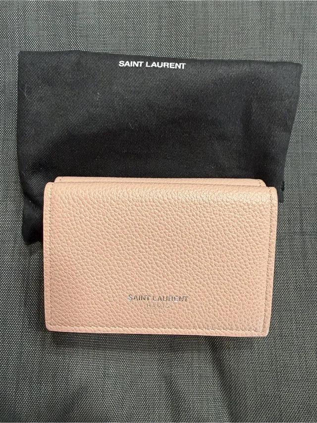 Saint Laurent Blush Pink Pebbled Leather Card Holder Wallet in pink Leather from Poshmark