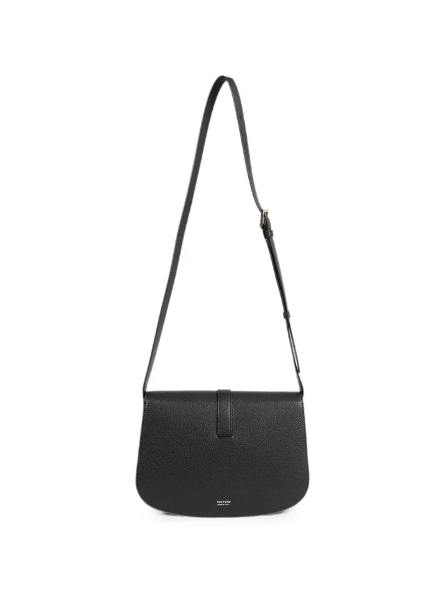 Tom Ford Pebbled Calfskin Shoulder Bag — Black Leather in Black Calfskin from HEWI, photo 2 of 2