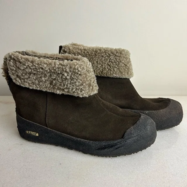 Bally Women’s Suede Ankle Sheepskin Lined Brown Boots in brown|red Suede from Poshmark
