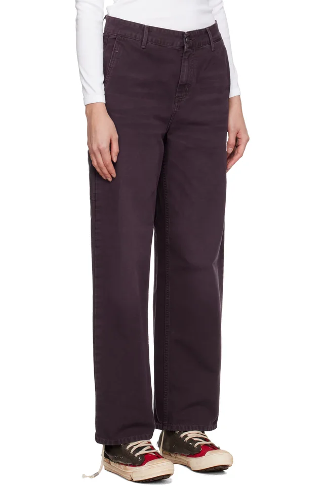 Carhartt Work In Progress Burgundy Pierce Trousers, photo 2 of 4 from SSENSE