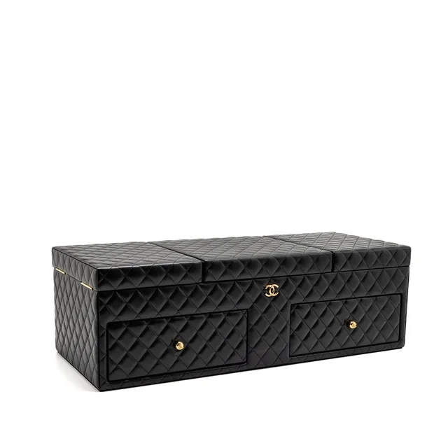 Chanel quilted jewellery box lambskin black LGHW (Microchip) in Black Lambskin from EMIER
