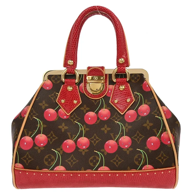 Louis Vuitton 2005 Lizard Monogram Cherry Sac Fermoir MM M95003 in Lizard from AMORE Vintage Tokyo