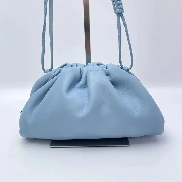 Bottega Veneta The Pouch Mini Blue Cowhide Leather Cloud Bag Shoulder Bag in blue Leather from Grailed