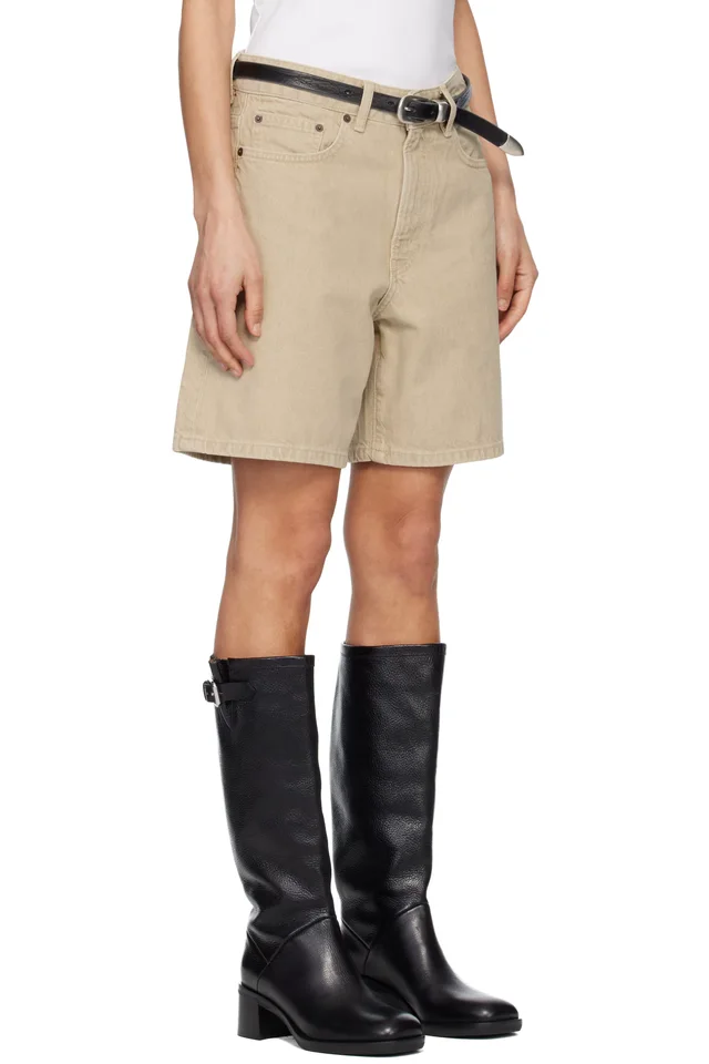JEANERICA Beige Belem Denim Shorts, photo 2 of 3 from SSENSE