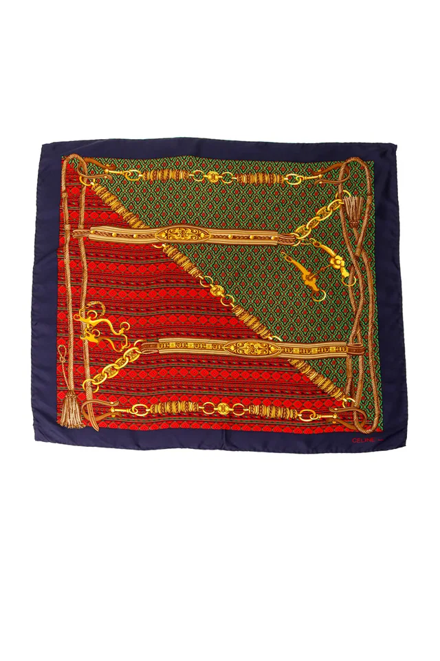 Celine Aztec Baroque Print Silk Scarf in Silk from Recess LA