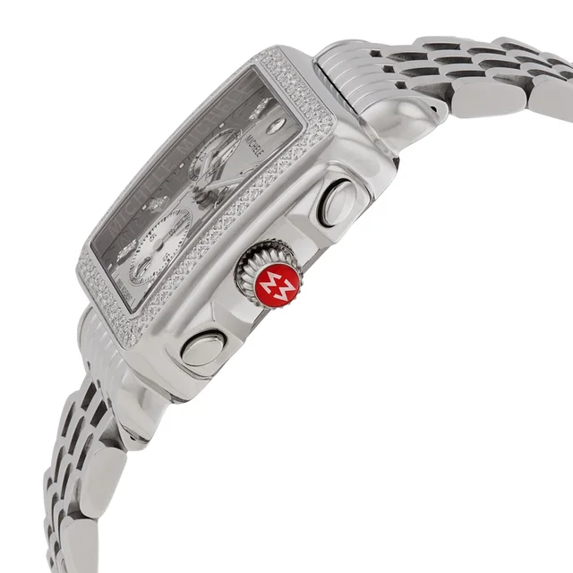 Michele Deco High Shine Chronograph Quartz Diamond Silver Dial Ladies Watch MWW06A000804, photo 2 of 3 from Jomashop
