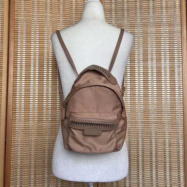 Stella McCartney Women's Backpacks - Tan/Brown in brown|red|neutral Nylon from Depop, photo 1 of 1