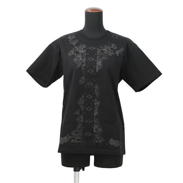 Hermès Maxi T-shirt Cartouche Size 34 BlackH6E4620DC Cotton100% from GALLERY RARE