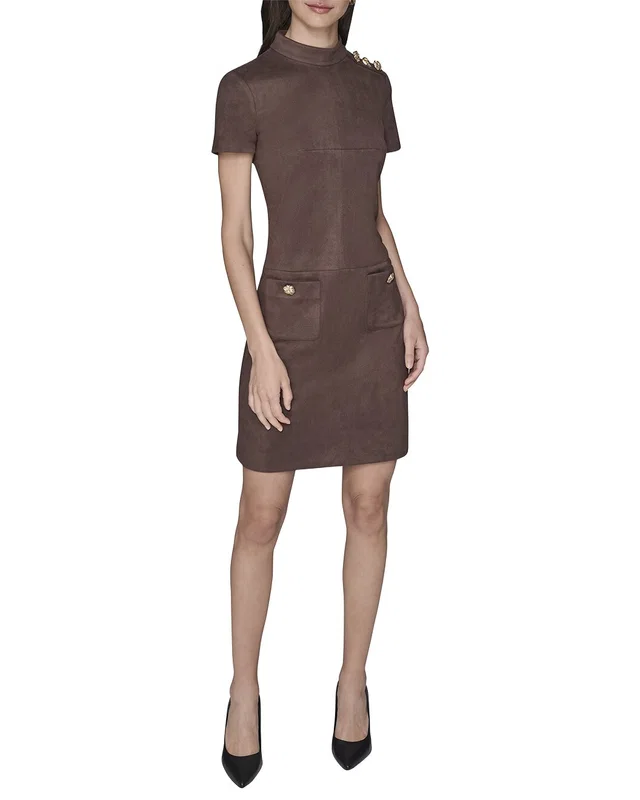 KARL LAGERFELD Scuba Dress in //asset1.ruecdn.com/images/sw/105081/1050813990_RLSW_brown.jpg, image 1 of 1 from Rue La La