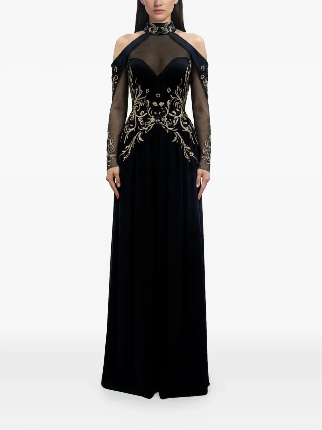 Saiid Kobeisy embellished crepe Georgette jumpsuit, photo 2 of 2 from FARFETCH