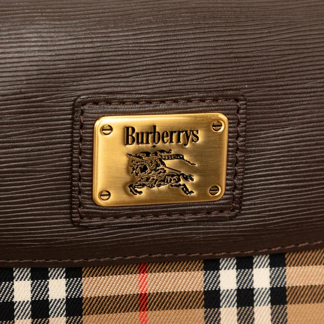 Beige Burberry Haymarket Check Canvas Clutch in Beige Canvas from Designer Revival, photo 5 of 6