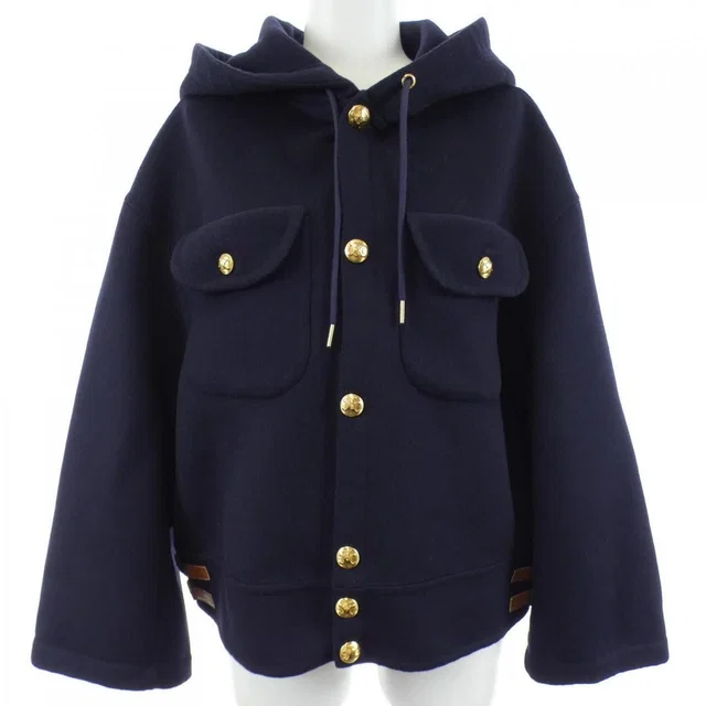 Celine Triomphe Jacket Cashmere Navy in Navy Cashmere from The Reluxe