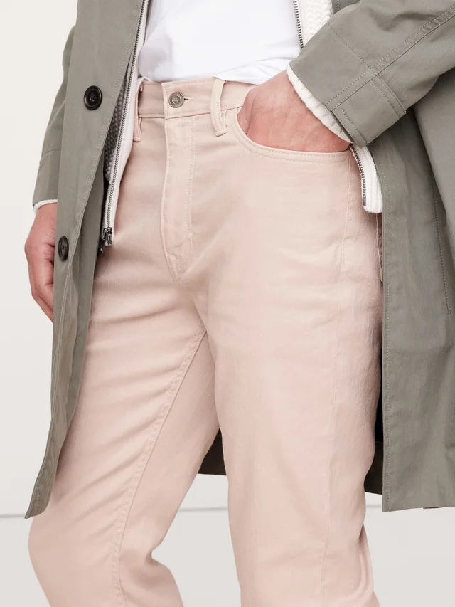 Banana Republic Slim Linen-Cotton Traveler Pant in Pink, photo 3 of 4 from Banana Republic (US)