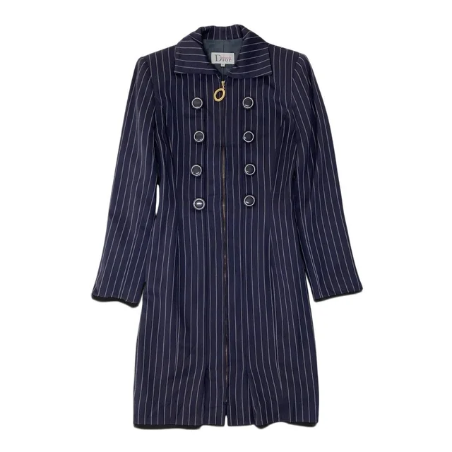 Dior Mademoiselle Front Zip Long Sleeve Dress Double Breasted Decorative Button from The Reluxe