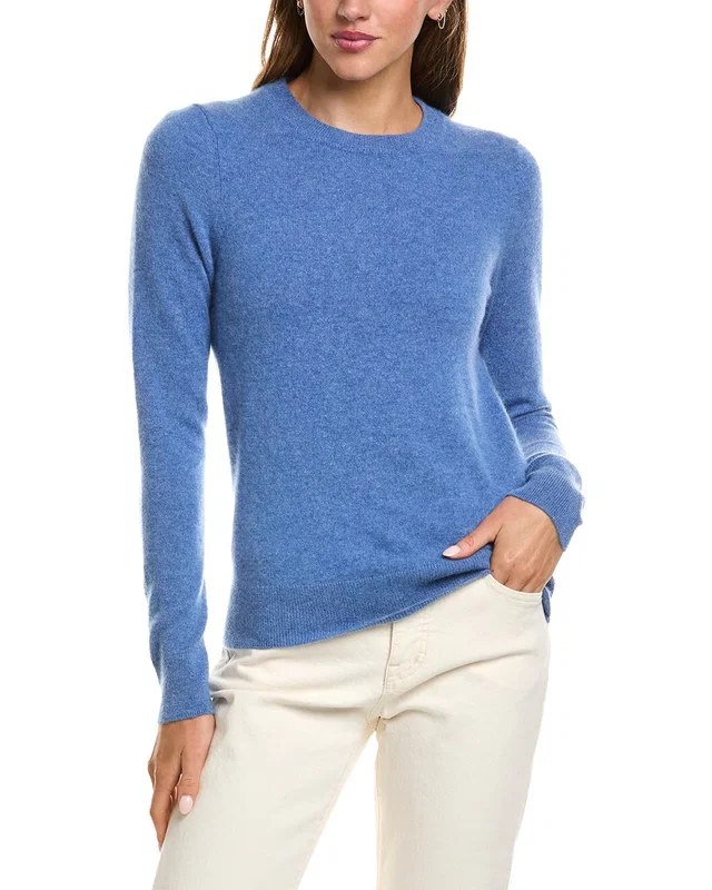 InCashmere Basic Crewneck 100% Cashmere Sweater in //asset1.ruecdn.com/images/sw/141566/1415661827_RLSW_blue.jpg, image 1 of 1 from Rue La La
