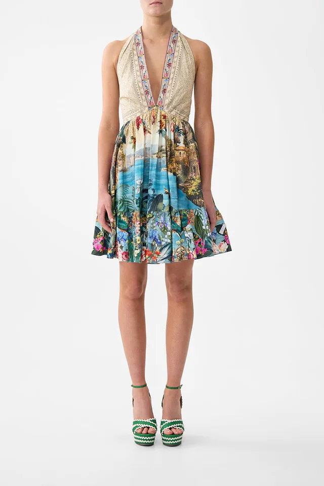 Camilla eBoutique RUFFLE HEM HALTER SHORT DRESS BODRUM BOTANICALS from CAMILLA, photo 1 of 1