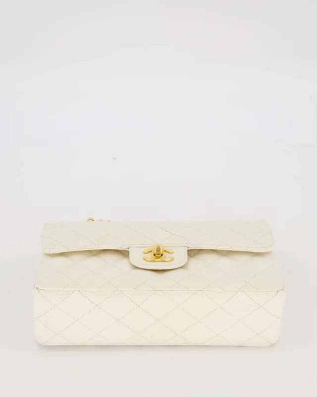 Chanel Vintage White Small Classic Double Flap Bag in White Caviar leather from Sellier, photo 20 of 20