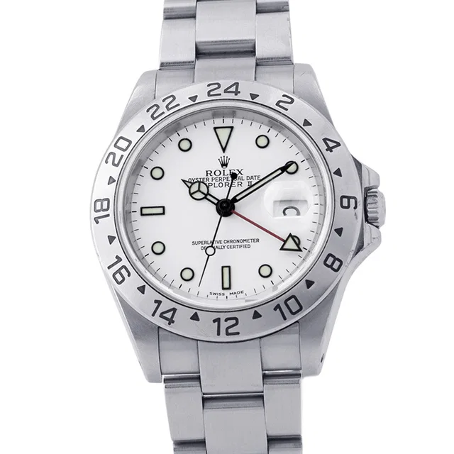 Rolex ExplorerⅡ W40mm Stainless Steel White Dial16570 in White from GALLERY RARE