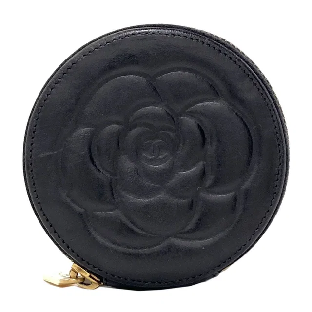 Chanel Camellia Gold Coin Purse Calfskin in Gold Calfskin from The Reluxe