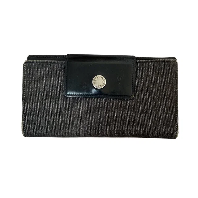 Bvlgari Logo Authentic Vintage Long Logomania In Gray Denim Wallet in gray|black Denim from Poshmark