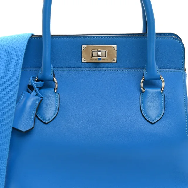 Hermès Swift Toolbox 20 Bleu Hydra in Blue Swift leather from FASHIONPHILE, photo 8 of 10