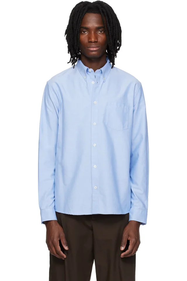 A.P.C. Blue New Greg Shirt, image 1 of 1 from SSENSE