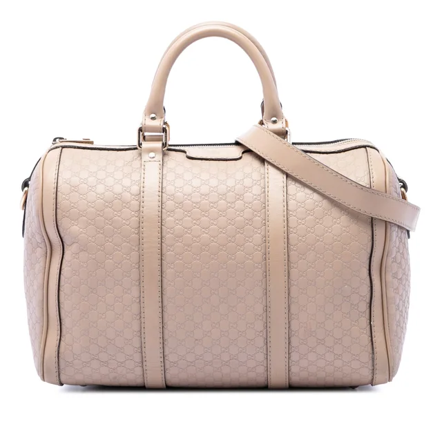 Brown Gucci Medium Microguccissima Joy Boston Bag Satchel in Brown Leather from Designer Revival