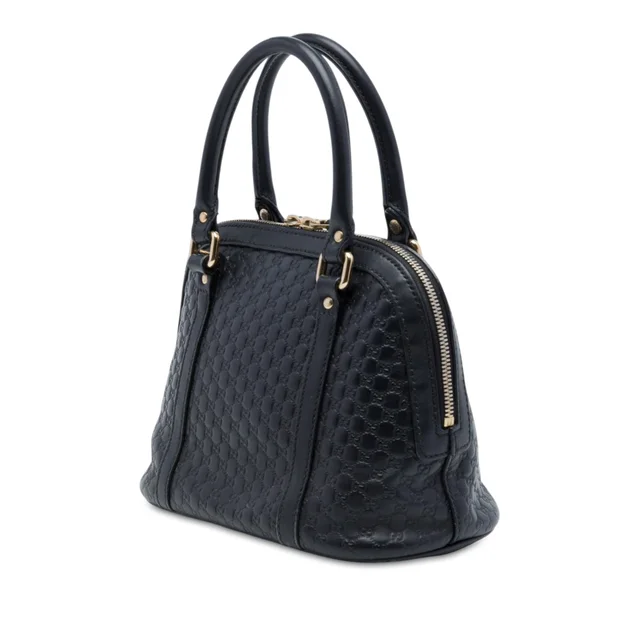 Black Gucci Mini Microguccissima Dome Satchel in Black Leather from Designer Revival, photo 2 of 2