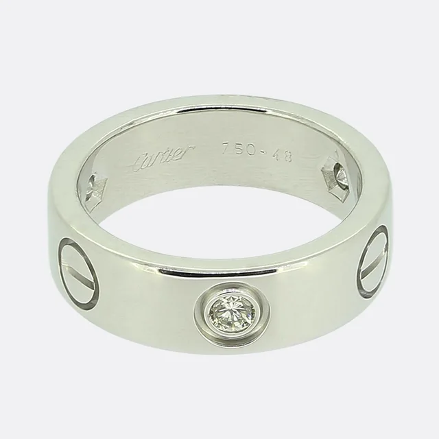 Cartier Three Diamond LOVE Ring Size I (48) from The Vintage Jeweller