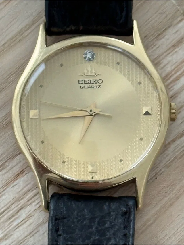 Seiko Rare Vintage Diamond Watch Credor Gold Dial Case Leather Strap New Crystal in gold|black Leather from Poshmark