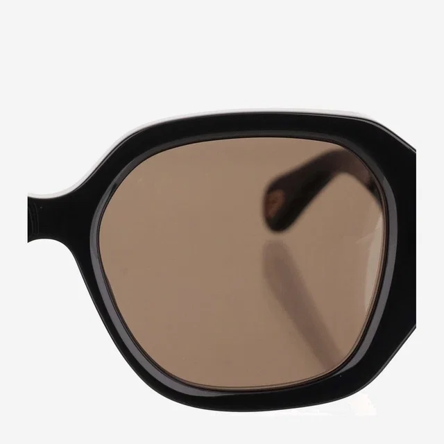 Chloé Ch0236s Logo Rectangular Sunglasses — Black Recycled Acetate in Black from HEWI