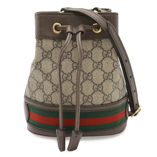 Gucci Ophidia GG Supreme Mini Bucket Bag Beige in Beige Canvas from The Reluxe