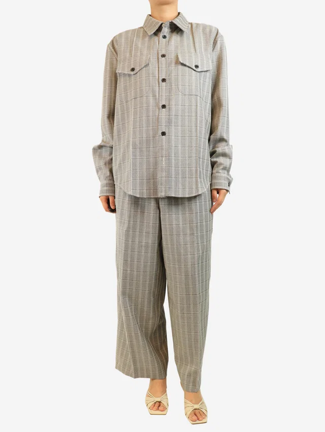 Marni Grey check wool shirt and trouser set - size UK 16 in Grey Wool from Sign of the Times