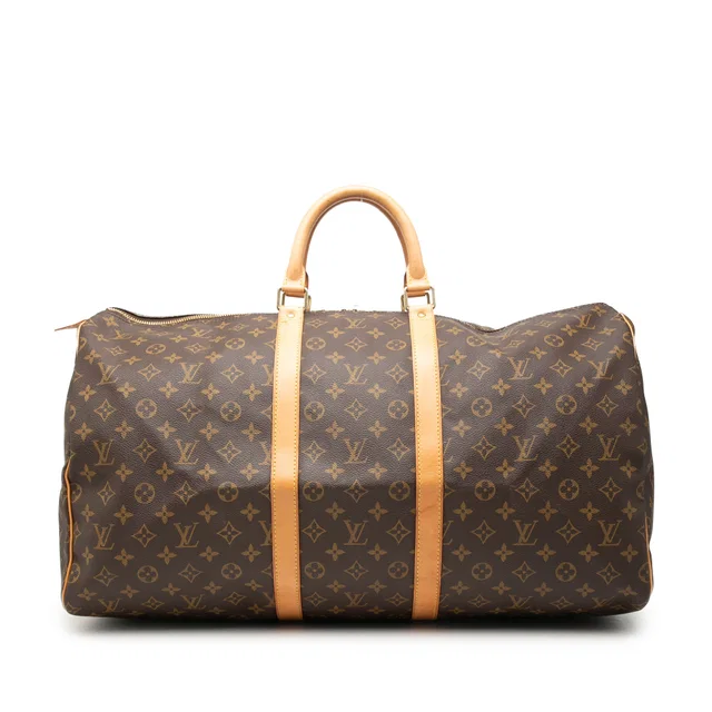 Brown Louis Vuitton Monogram Keepall 55 Travel Bag in Brown Coated canvas from Designer Revival, photo 1 of 1
