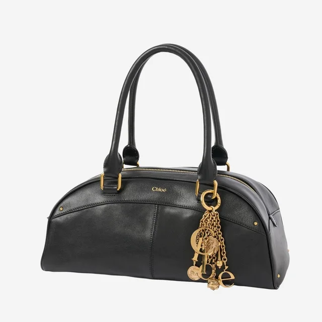 Chloé Leather Bowling Shoulder Bag — Black in Black Leather from HEWI, photo 2 of 2