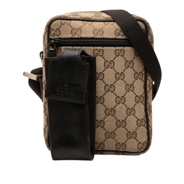 Beige Gucci GG Canvas Crossbody in Beige Canvas from Designer Revival