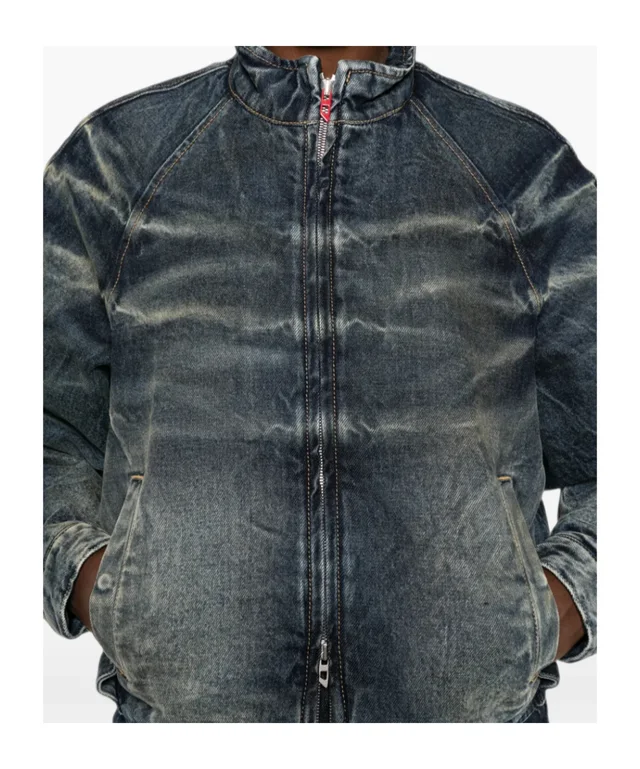 Diesel faded-effect raglan-sleeve denim jacket, photo 4 of 4 from SENSER